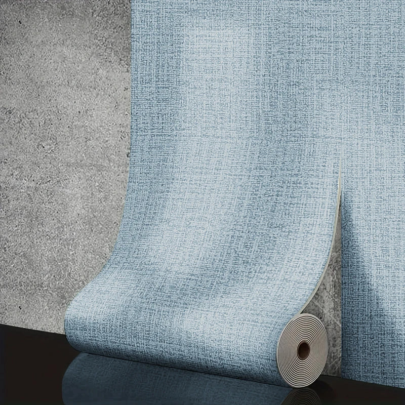 50cm linen foam 3D self-adhesive wall sticker PVC solid color thickened waterproof background wall renovation wallpaper