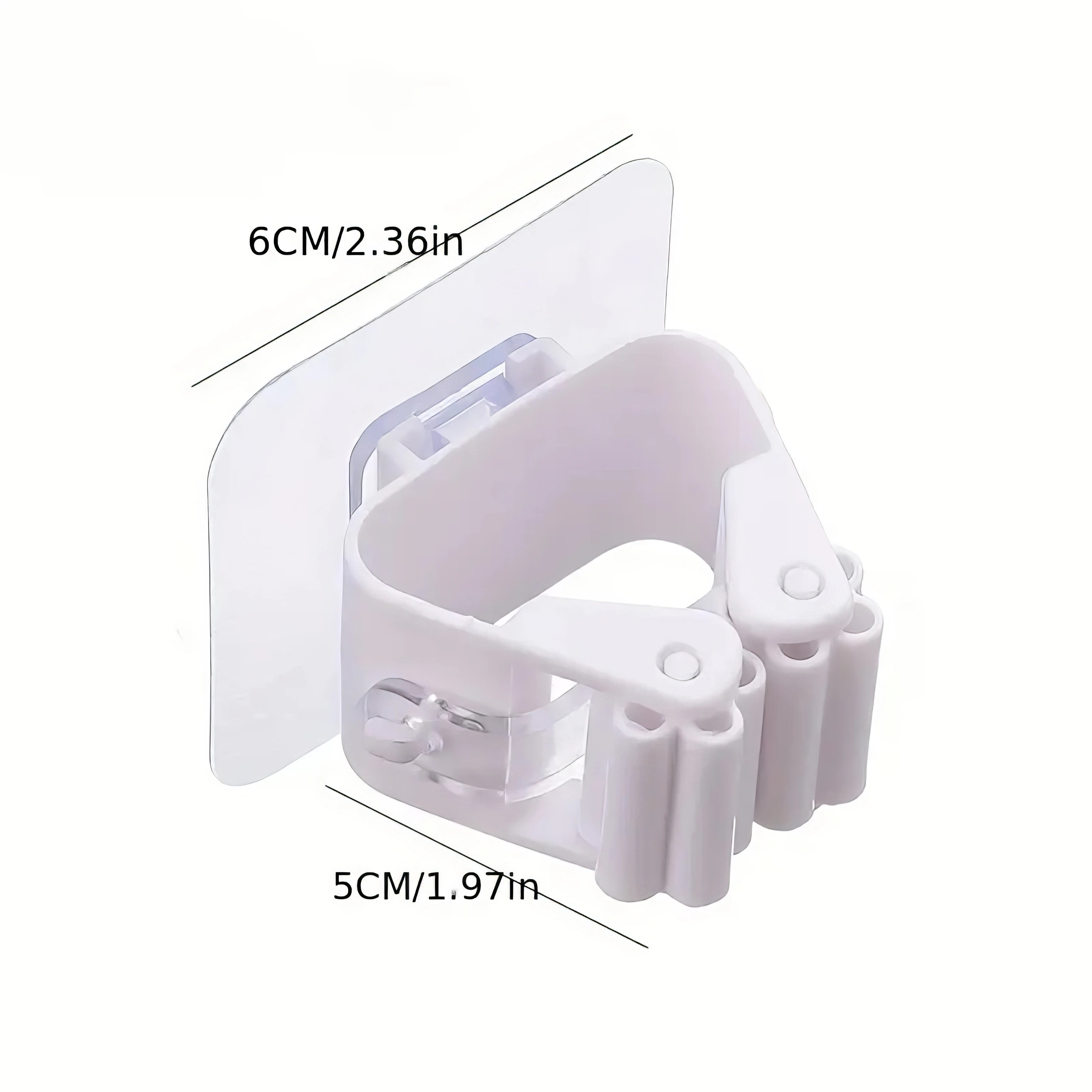 4-piece Mop Holder Without Drilling, Adhesive Installation, Practical Hook, Suitable for Wall Mounting in Bathrooms and Toilets