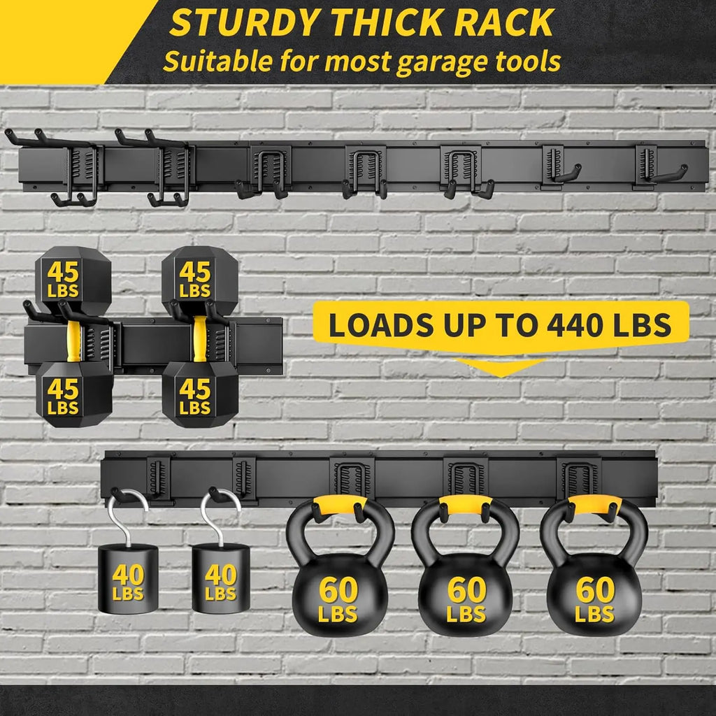 Heavy-Duty Wall-Mounted Tool Hooks – No-Slip Garage & Indoor Storage, Secure, Adjustable & No Assembly Required