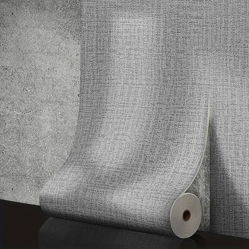 50cm linen foam 3D self-adhesive wall sticker PVC solid color thickened waterproof background wall renovation wallpaper