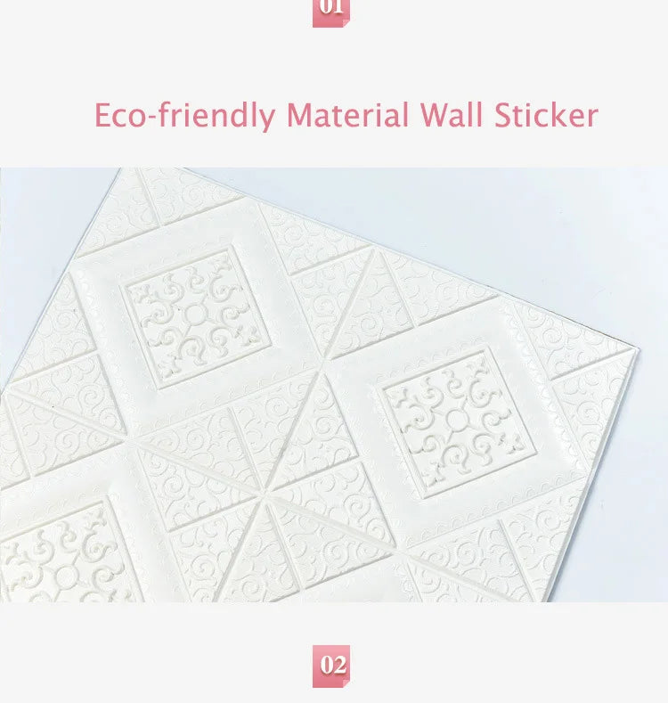 5-20Pcs 35*35cm Ceiling Wallpaper 3D Brick Waterproof Wall Stickers Foam Wall Paper Self-Adhesive Home Decor