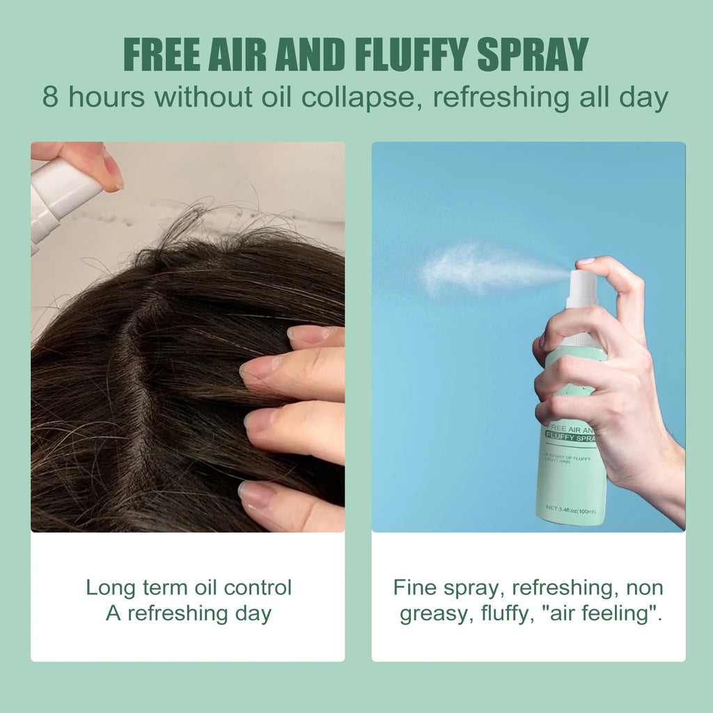 EELHOE No-wash Hair Fluffy Spray Hair Refreshing Spray Oil Control Quick-Drying Thickening Non-greasy Volumizing Hair Dry Spray