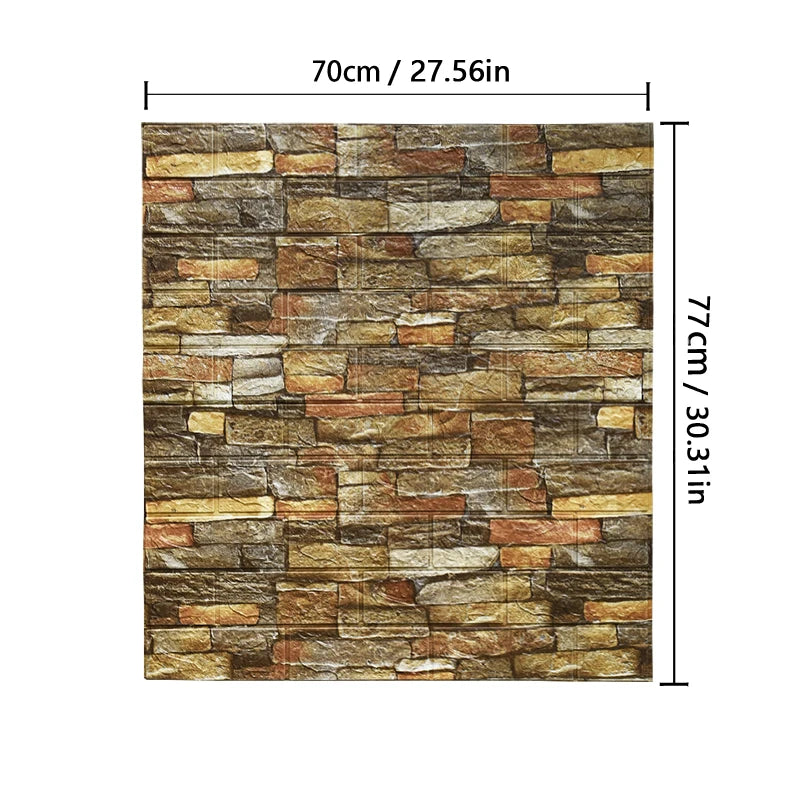 1-5Pcs 77cm*70cm 3D Wall Sticker Imitation Brick Bedroom Home Decor Waterproof Self-adhesive DIY Wallpaper for Living Room