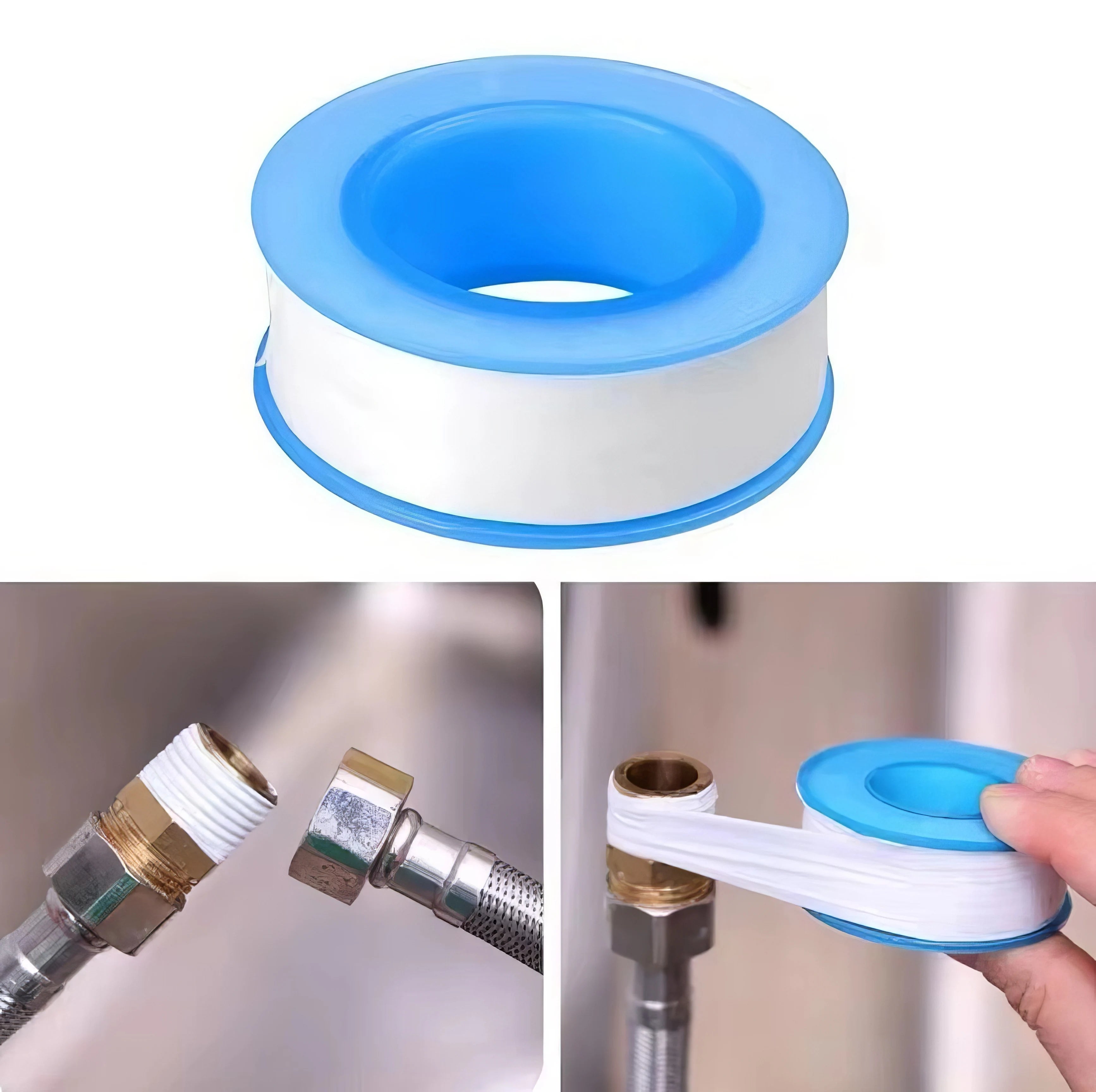 10 Rolls of Blue Sealing Tape, Self-adhesive Waterproof Sealing Tape - Suitable for Water Pipes, Shower Heads, Kitchen Sinks