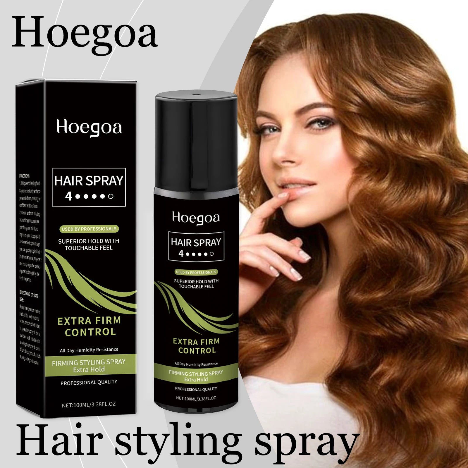 Hoegoa Hair Styling Spray Strong Hold Lasting Effect Nourishing Hair Roots Fresh Scent Increase Hair Luster Hair Styling Spray