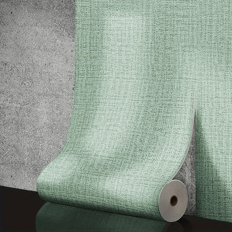 50cm Linen 3D Foam Self-adhesive PVC Solid Color Thickened Waterproof Background Wall Renovation Wallpaper Wall Stickers