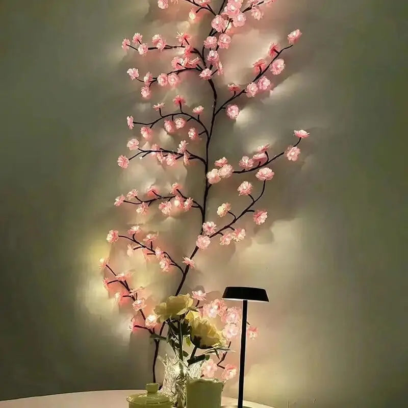 Cherry Blossom 96 Led USB Tree Branch Rattan Lights 8 Modes Colorful String Lamp Valentine Christmas Wedding Bedroom Decoration