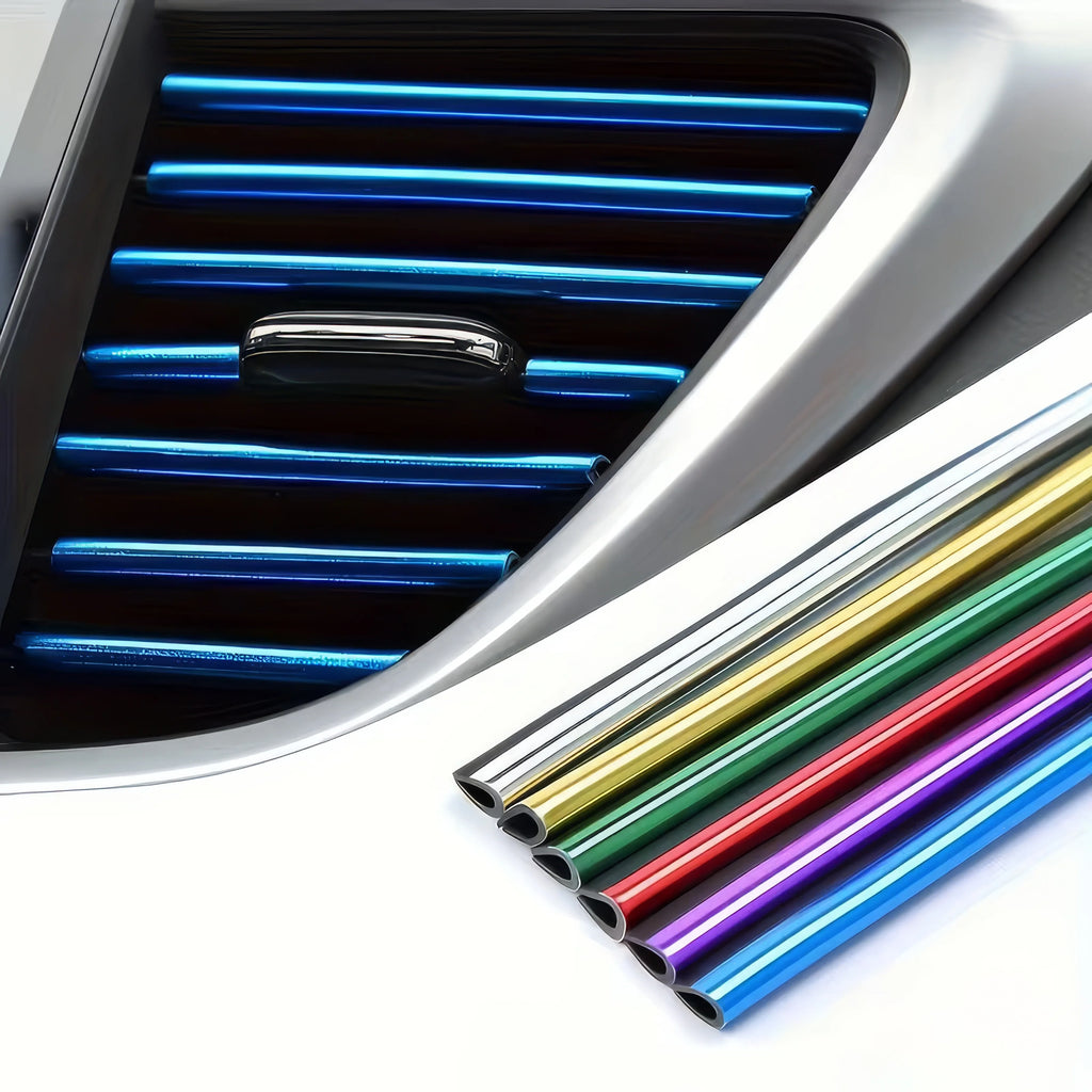 10 Red Decorative Strips, Bendable, Easy To Install, Suitable for Most Car and Truck Air Vents, Interior Decorations