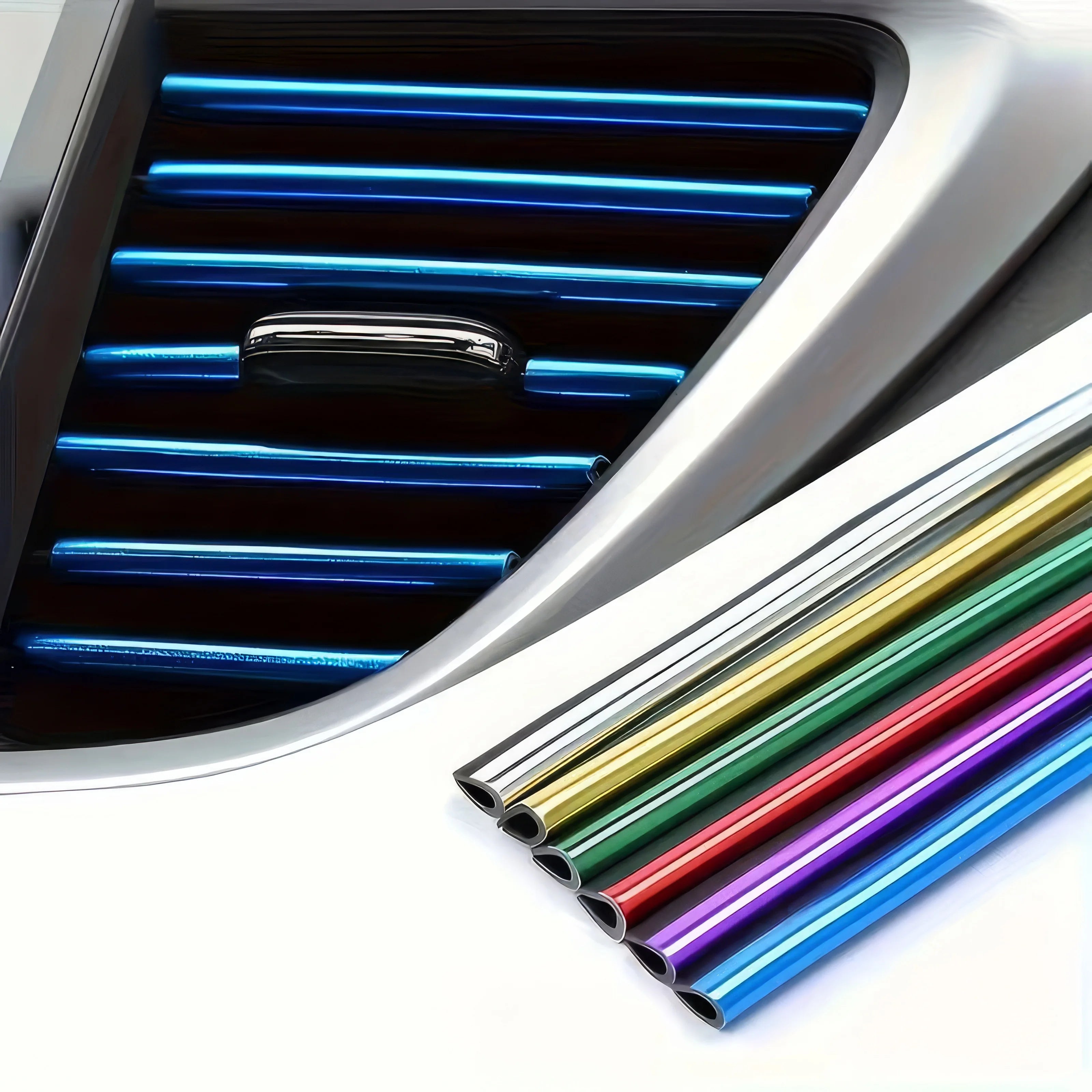 10/20 Decorative Strips in Red, Bendable, Tool Free, Suitable for Small Cars and Car Air Conditioning Vents