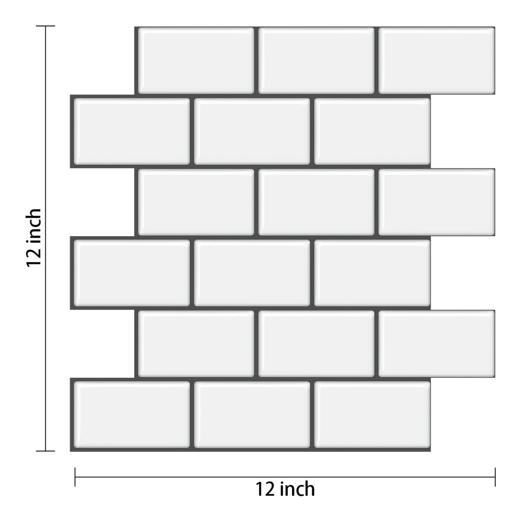 Subway Wall Stickers Peel and Stick 3d Brick Vinyl Wallpaper Bathroom Kitchen Backsplash Wall Decals 10 Sheets