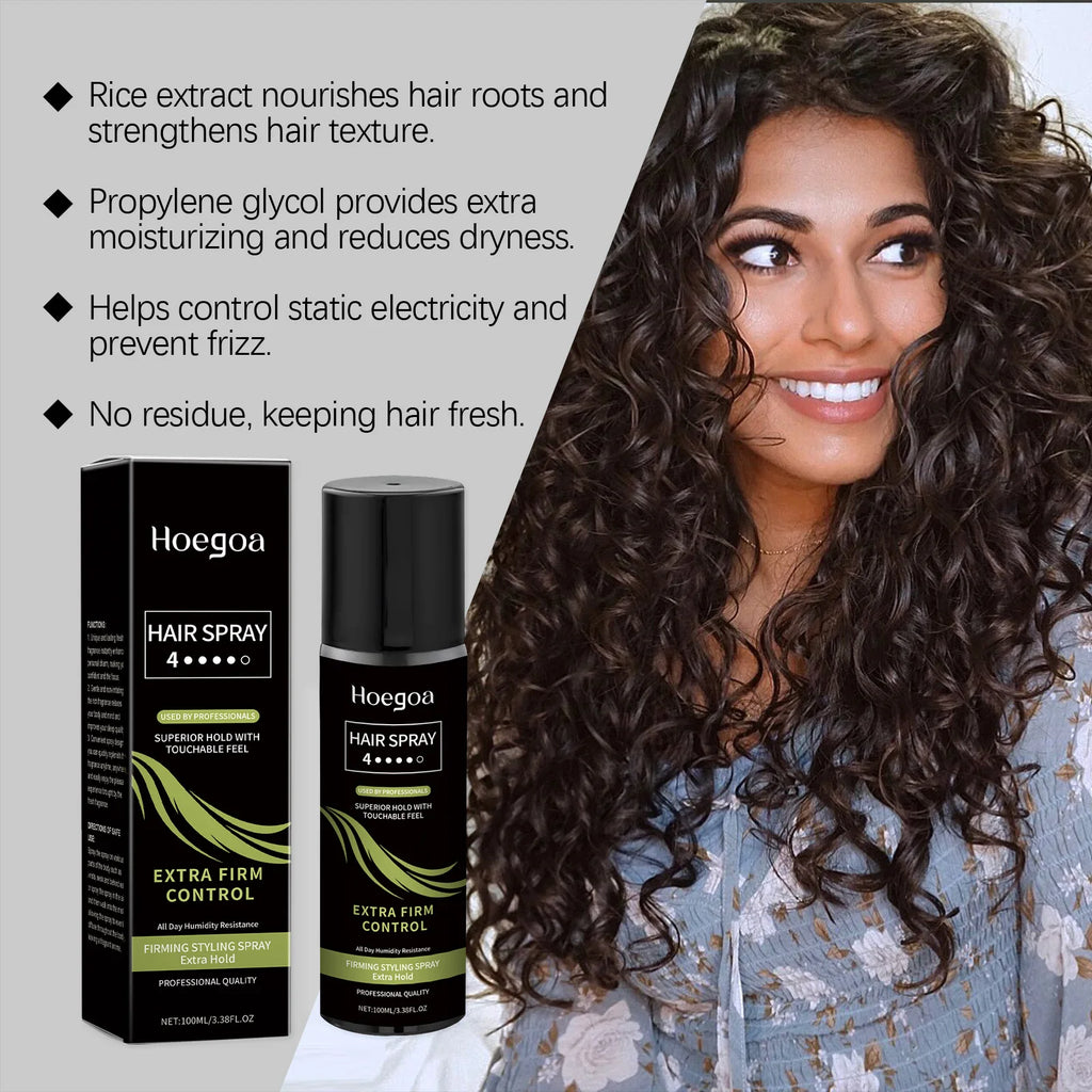 Hoegoa Hair Styling Spray Strong Hold Lasting Effect Nourishing Hair Roots Fresh Scent Increase Hair Luster Hair Styling Spray