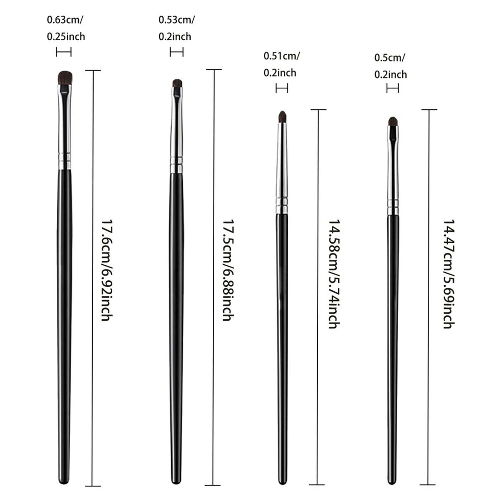 4Pcs Eye Detail Brushes Set, Eyeshadow Brushes, Undereye Smudge Brushes, Soft Eyeliner Brush, Perfect Eye Makeup Tools