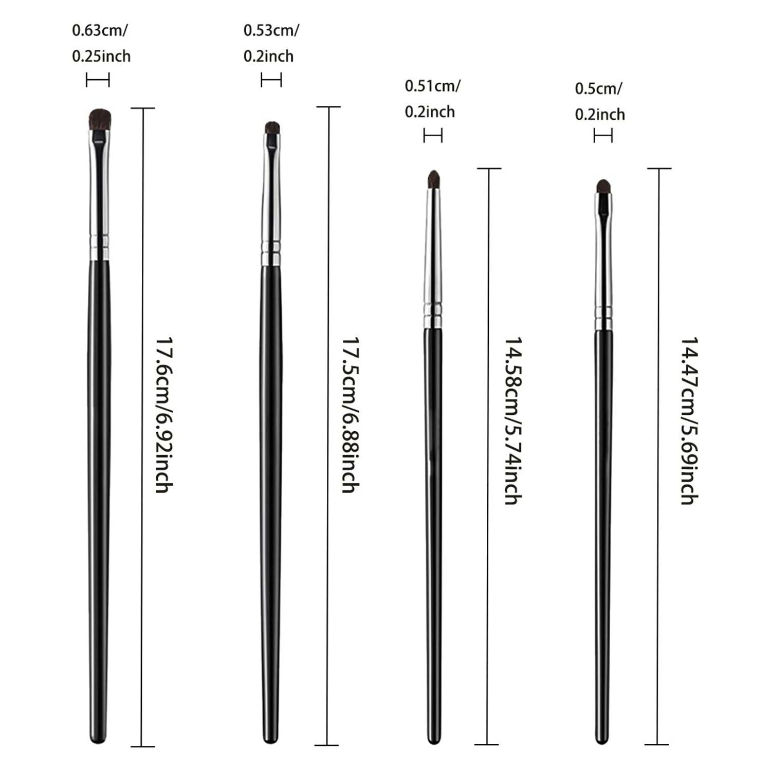 4Pcs Eye Detail Brushes Set, Eyeshadow Brushes, Undereye Smudge Brushes, Soft Eyeliner Brush, Perfect Eye Makeup Tools