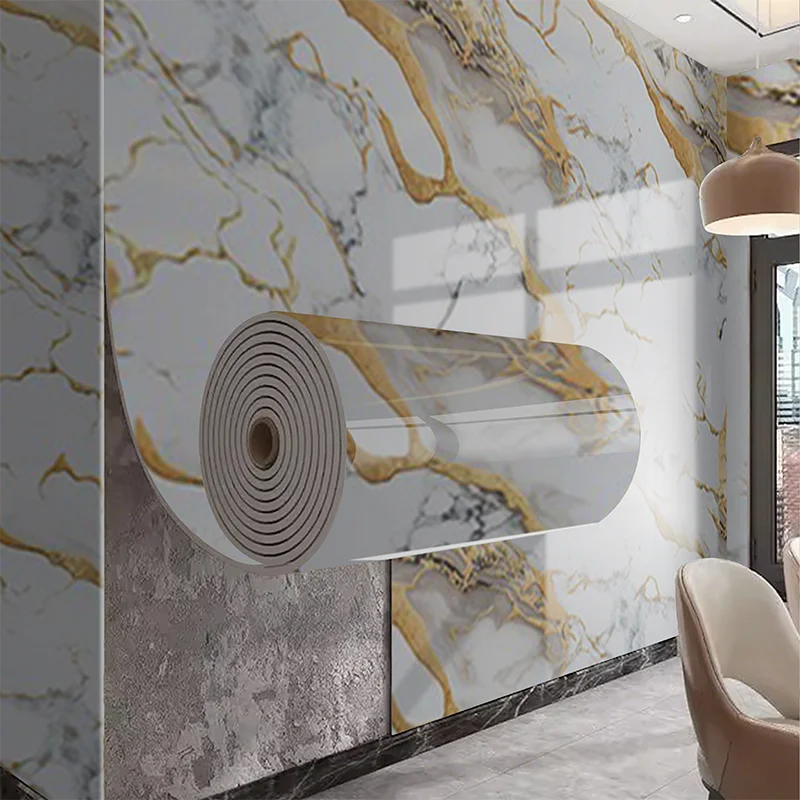 1 roll of self-adhesive imitation ceramic tile waterproof PVC wall sticker for bedroom and living room decoration wallpaper
