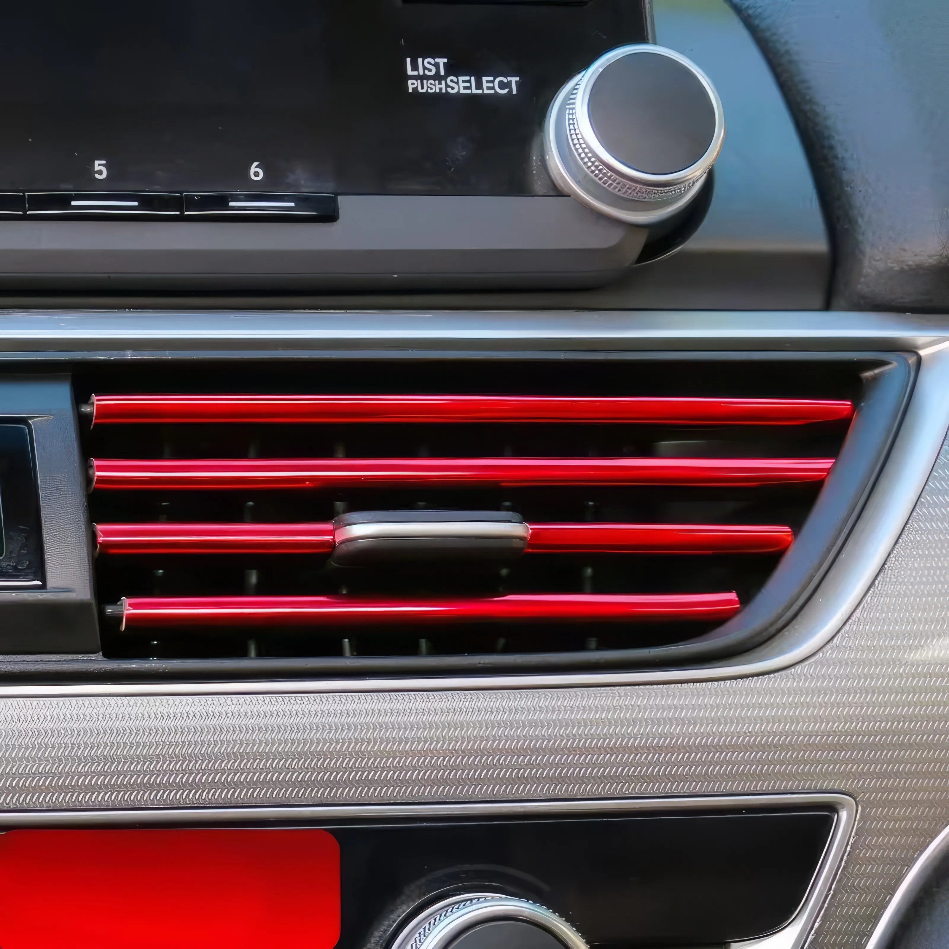 10 Red Decorative Strips, Bendable, Easy To Install, Suitable for Most Car and Truck Air Vents, Interior Decorations