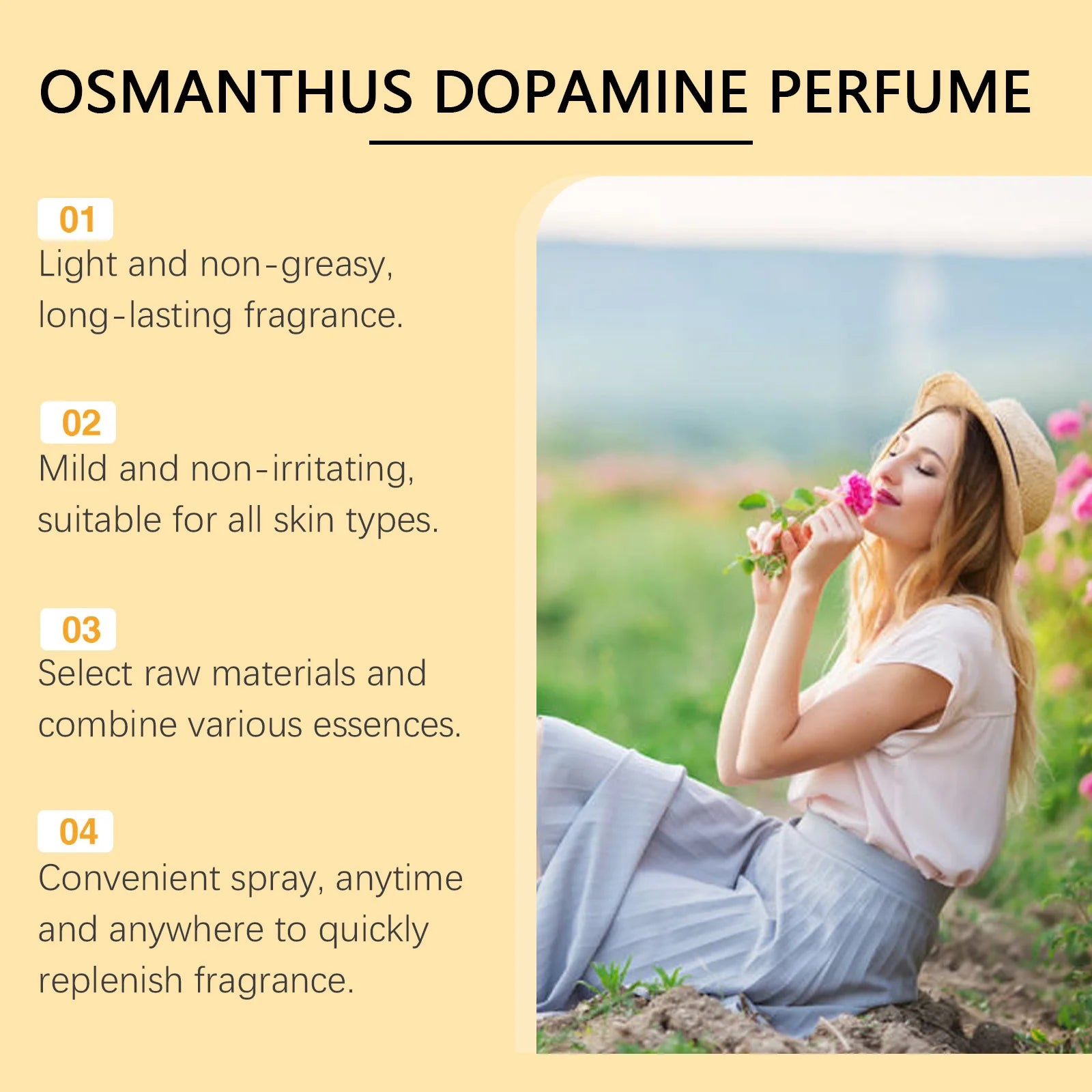 Roxelis Osmanthus Gold Plated Perfume Lasting Fragrance Natural Fresh Moisturizing Charm Lingering Fragrance Fine Perfume Spray