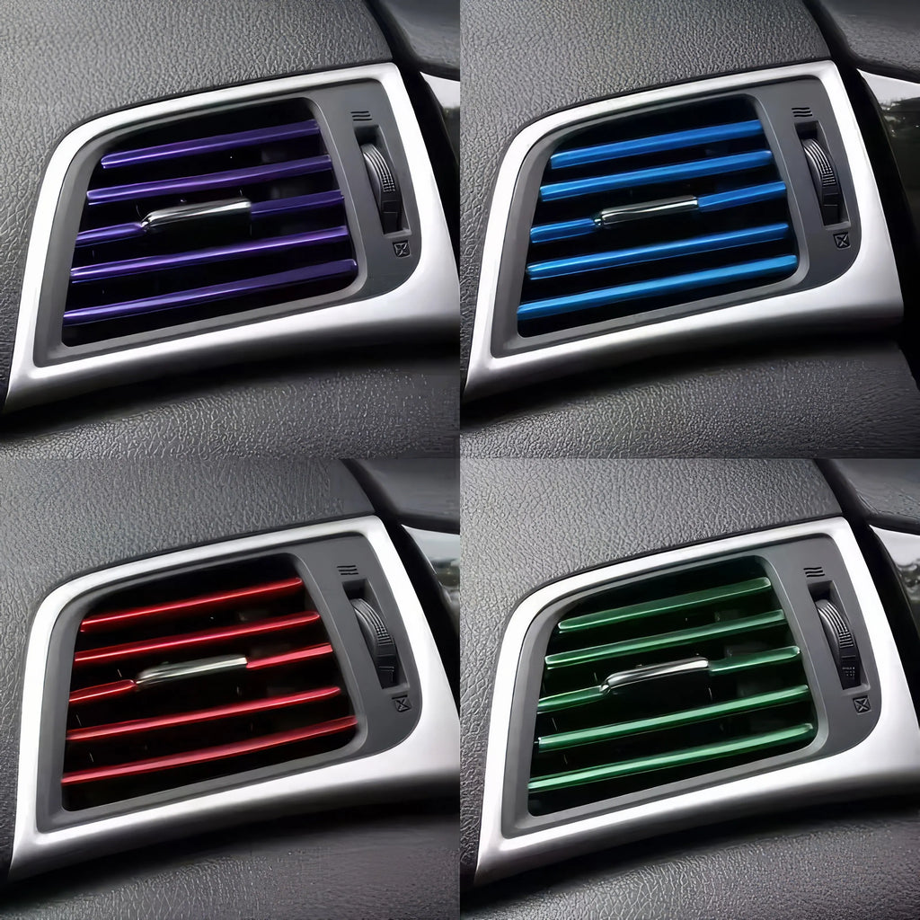 10/20 Decorative Strips in Red, Bendable, Tool Free, Suitable for Small Cars and Car Air Conditioning Vents