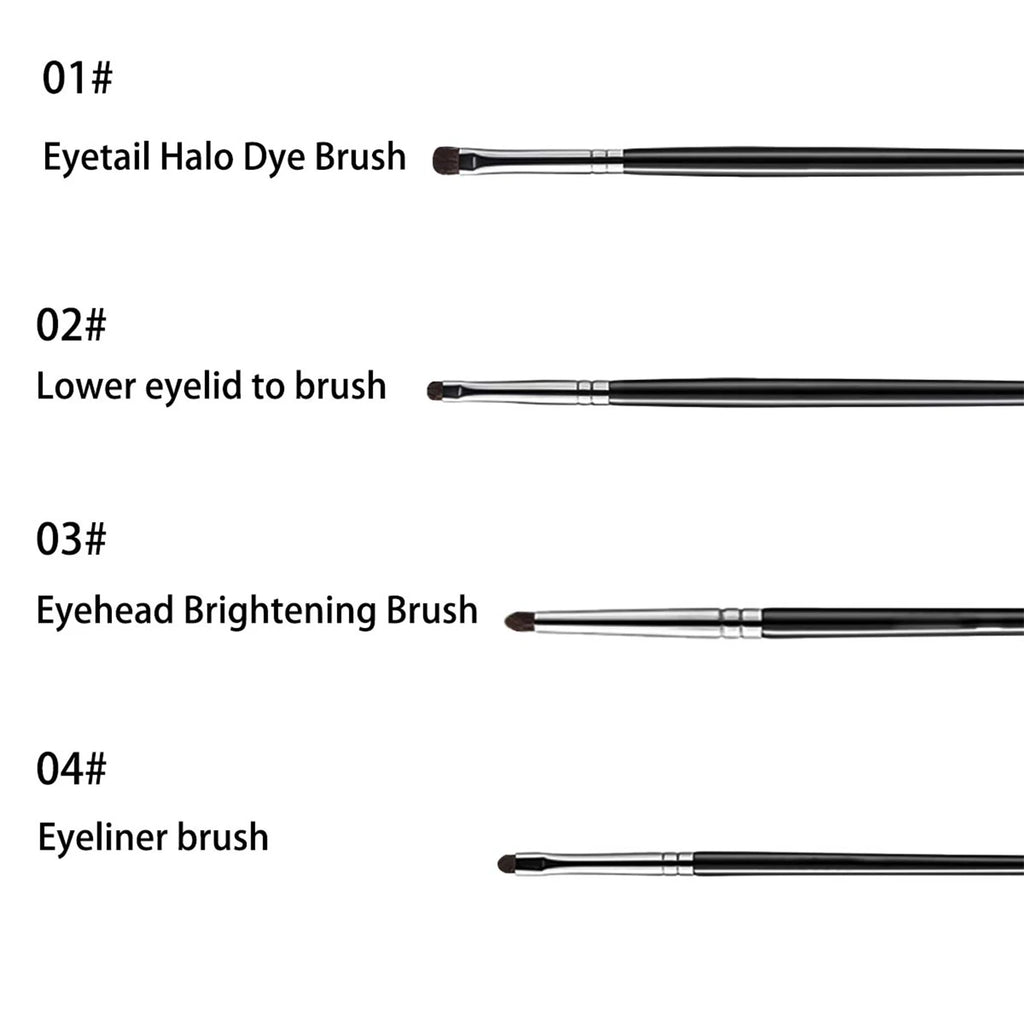 4Pcs Eye Detail Brushes Set, Eyeshadow Brushes, Undereye Smudge Brushes, Soft Eyeliner Brush, Perfect Eye Makeup Tools
