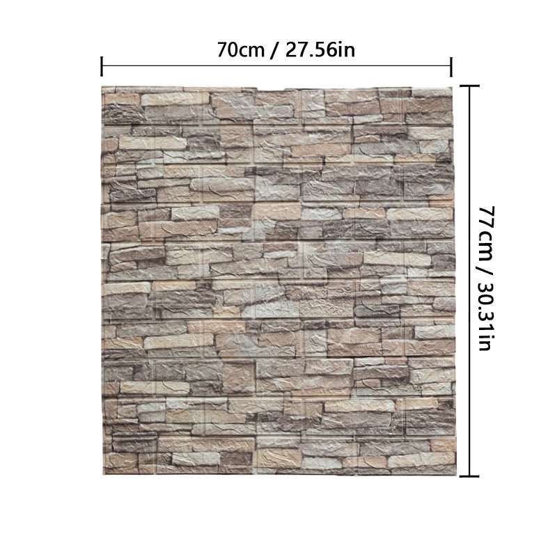 1-5Pcs 77cm*70cm 3D Wall Sticker Imitation Brick Bedroom Home Decor Waterproof Self-adhesive DIY Wallpaper for Living Room