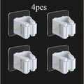 4-piece Mop Holder Without Drilling, Adhesive Installation, Practical Hook, Suitable for Wall Mounting in Bathrooms and Toilets