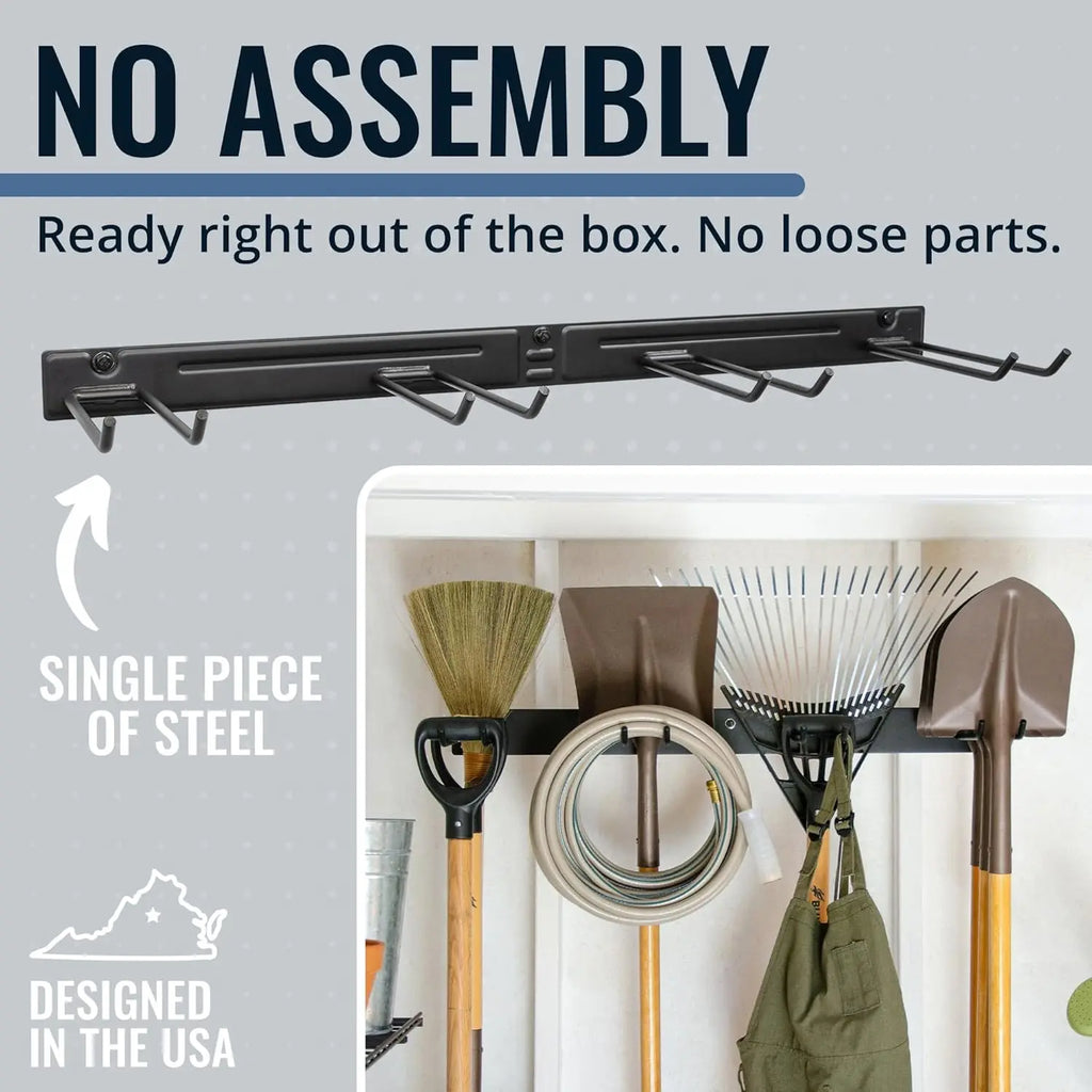 Heavy-Duty Wall-Mounted Tool Hooks – No-Slip Garage & Indoor Storage, Secure, Adjustable & No Assembly Required