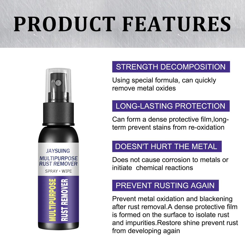 Jaysuing 50ml Rust Remover Spray Metal Surface Polish Anti-Rust Paint Car Maintenance Iron Cleaning Rust Stain Remover Cleaner
