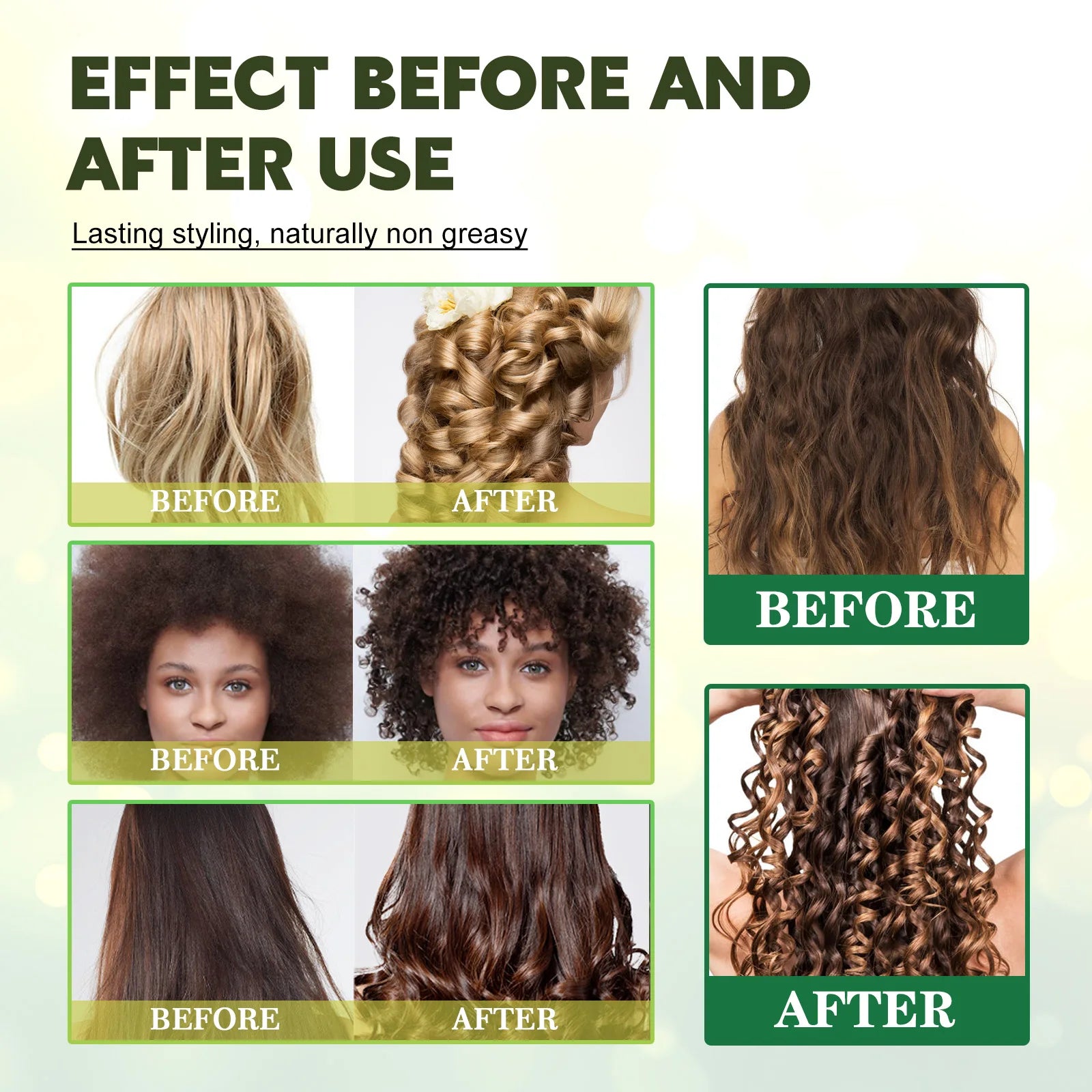 Jayusing Fluffy Curly Hair Styling Mousse Hydrating Moisturizing Care Anti-frizz Elastic Foam Style Intense Curl Defining Spray