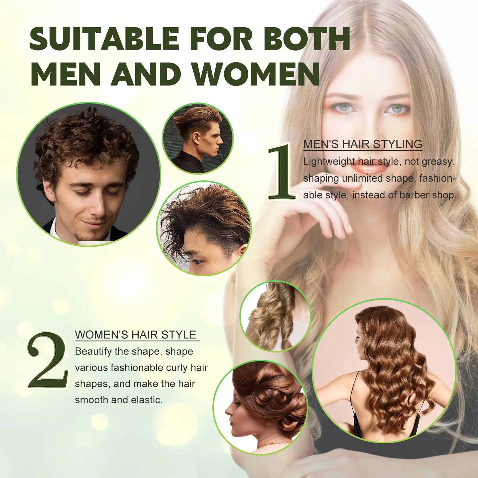 Jayusing Fluffy Curly Hair Styling Mousse Hydrating Moisturizing Care Anti-frizz Elastic Foam Style Intense Curl Defining Spray