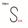 10/20 Black S-shaped Hooks, Wall Mounted Multifunctional Hooks, Used for Hanging Plants, Kitchens, Wardrobes, Black Hooks