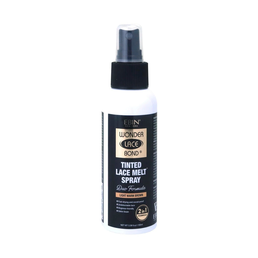 Ebin New York Wonder Lace Bond Tinted Lace Melt Spray 3.38oz/ 100ml - Strong Hold, Natural Tint, Perfect for Invisible Lace
