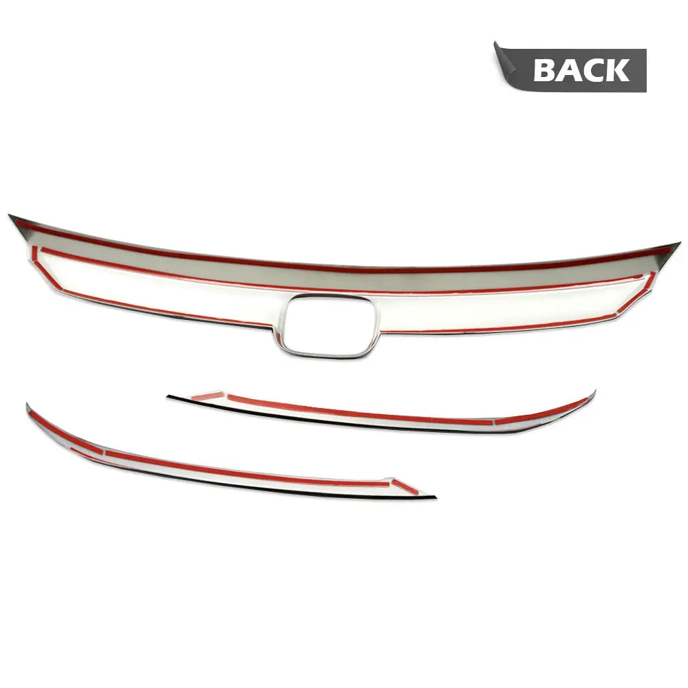 3Pcs Front Bumper Mesh Center Grille Grill Molding Strips Cover Trim Fit for Honda Accord 2018 2019 2020