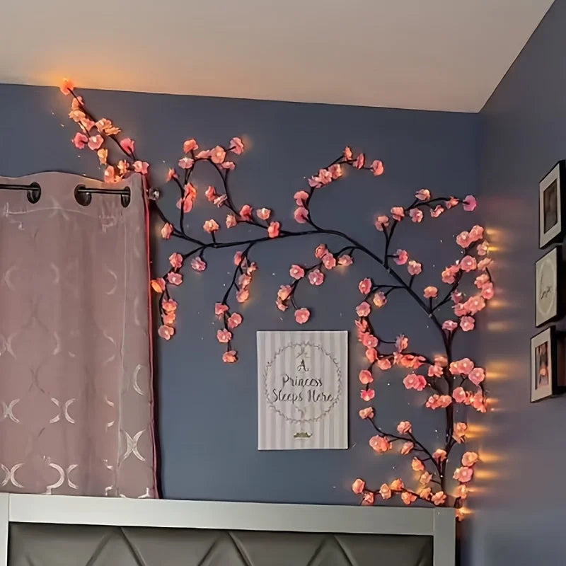 Cherry Blossom 96 Led USB Tree Branch Rattan Lights 8 Modes Colorful String Lamp Valentine Christmas Wedding Bedroom Decoration