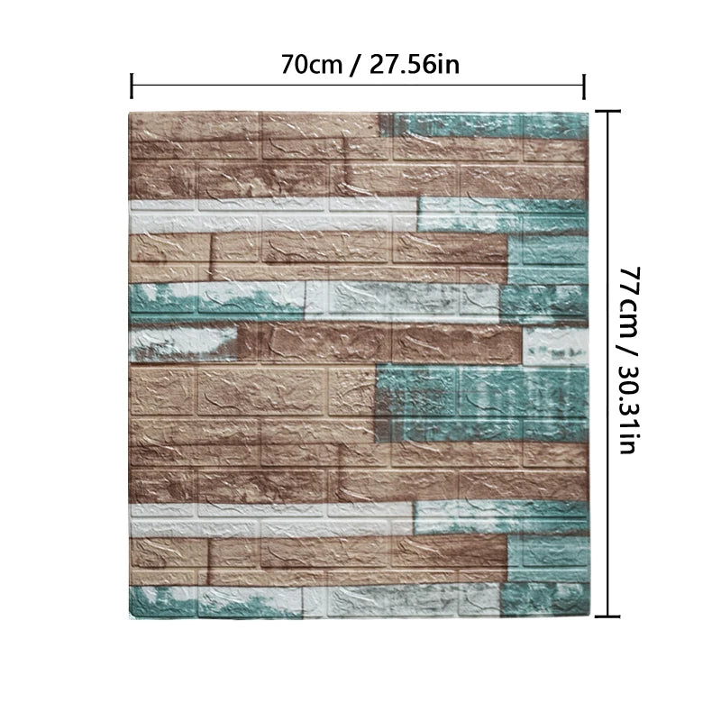 1-5Pcs 77cm*70cm 3D Wall Sticker Imitation Brick Bedroom Home Decor Waterproof Self-adhesive DIY Wallpaper for Living Room