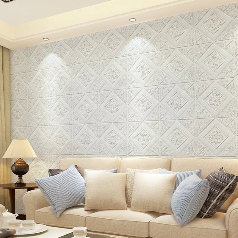 5-20Pcs 35*35cm Ceiling Wallpaper 3D Brick Waterproof Wall Stickers Foam Wall Paper Self-Adhesive Home Decor