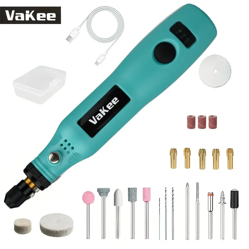 Mini Cordless Electric Drill USB Handheld Rotary Tool Engraving Pen Woodworking Dremel Tools for Jewelry, Metal, and Glass
