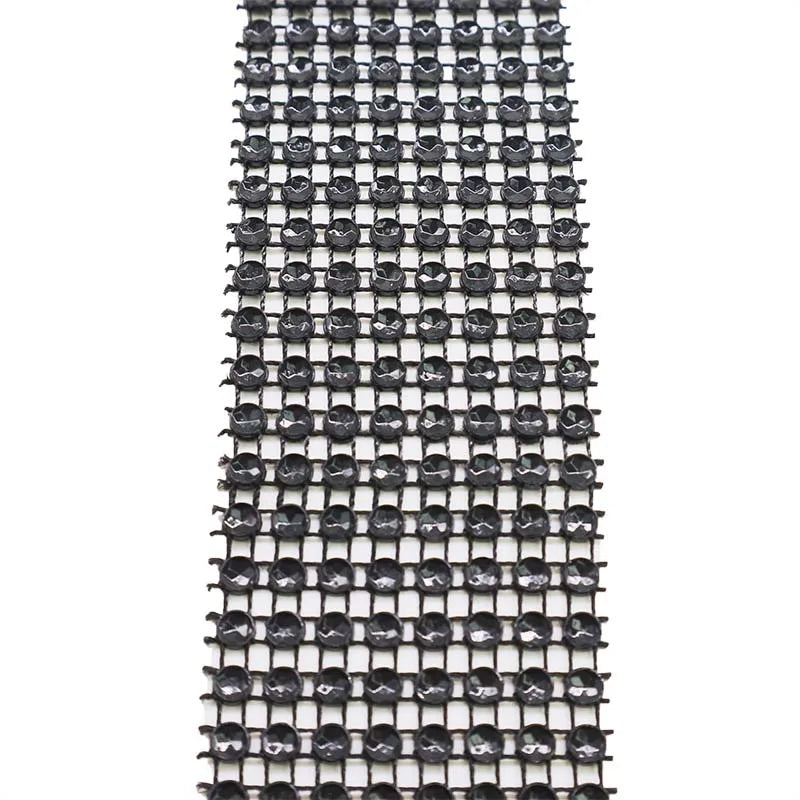2yards 4cm Bling Diamond mesh Wrap ribbon silver Rhinestone Mesh Roll Home Party Decoration Crystal Tape Handmade Craft
