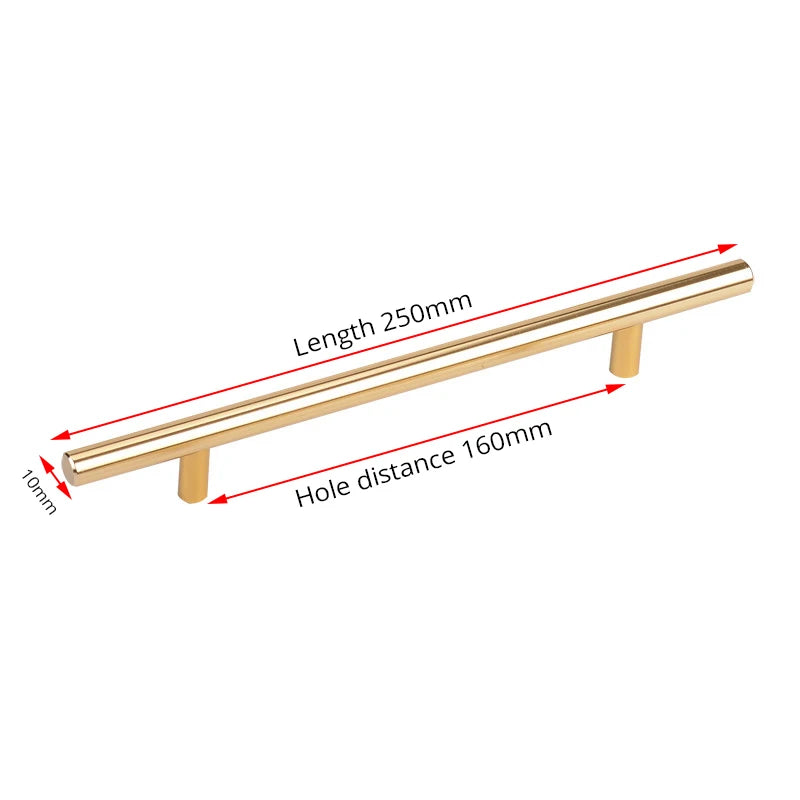 Black Golden Cupboard Handle Brushed Stainless Steel Kitchen Cabinet Door Knob Furniture Drawer Pull  Hardware Pulls  Bar Handle