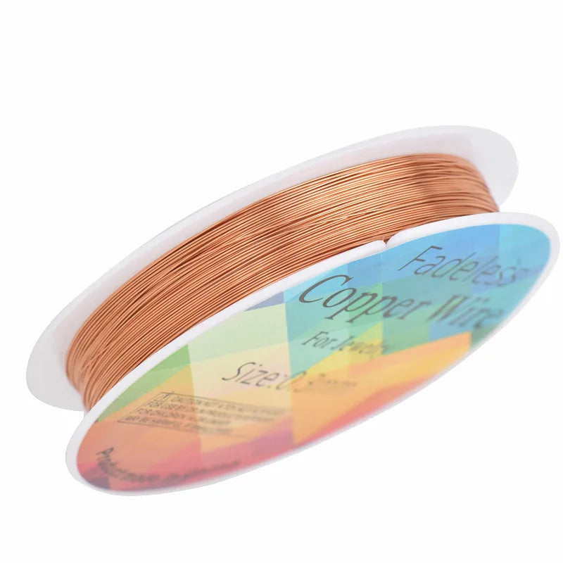 Colorfast Copper Wire For Bracelet Necklace Jewelry DIY Accessories 0.2/0.25/0.3/0.5/0.6/0.7/1.0mm Craft Beading Wire HK018