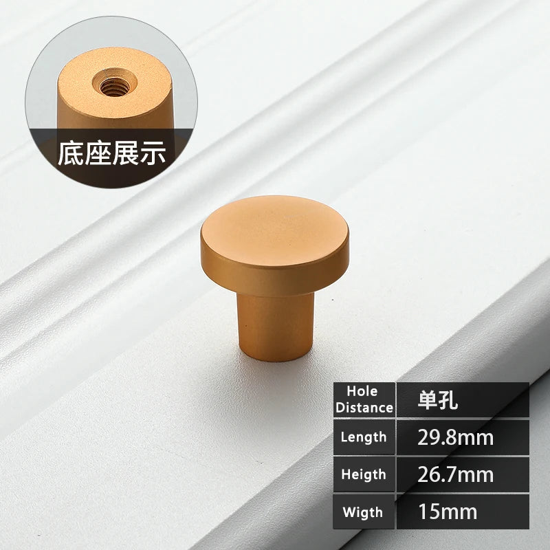 WV Kitchen Dressers Round Single Hole Brown Wardrobe Cupboard Drawer Handles Solid Knobs Hardware Furniture Handles Pulls Knobs