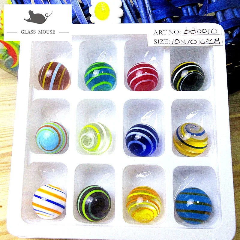 16mm Handmade Glass Marbles Balls Charms Home Decor Accessories For Fish Tank Vase Aquarium Game Toys For Kids Children 24PCS