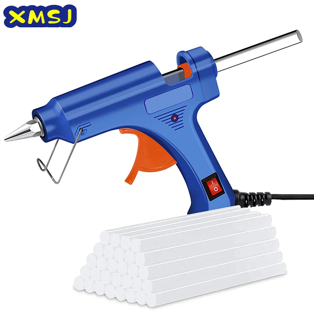 20W Hot Melt Glue Gun with Glue Sticks Industrial Mini Guns Thermo Electric Heat Temperature Tool with 7*100MM Sticks