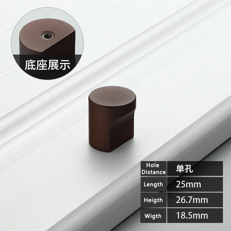WV Kitchen Dressers Round Single Hole Brown Wardrobe Cupboard Drawer Handles Solid Knobs Hardware Furniture Handles Pulls Knobs