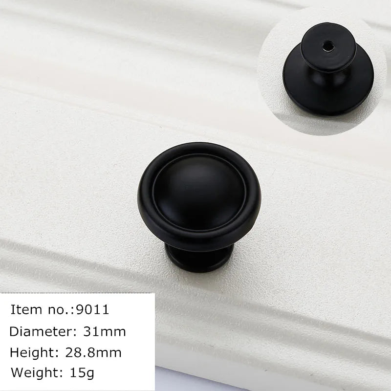Black Handles for Furniture Cabinet Knobs and Kitchen Drawer Pulls Cupboard  Aluminium Alloy
