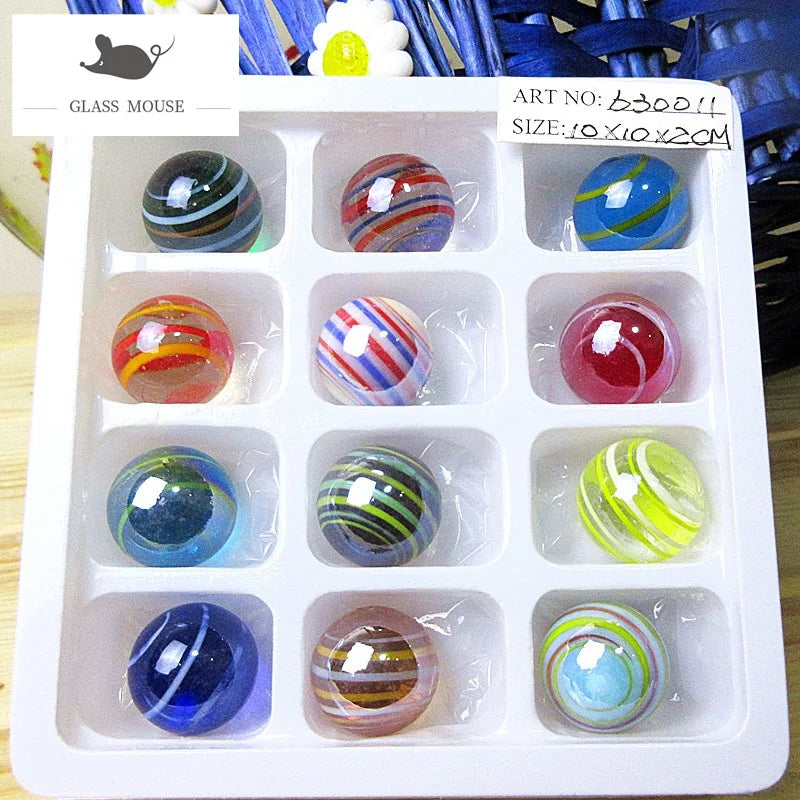 16mm Handmade Glass Marbles Balls Charms Home Decor Accessories For Fish Tank Vase Aquarium Game Toys For Kids Children 24PCS