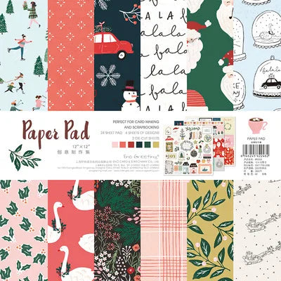 Eno Greeting 26pcs of 12*12inch  Scrapbook Papers  Vintage Flower Background Papers for Card Making Die Cuts Decoration Papers