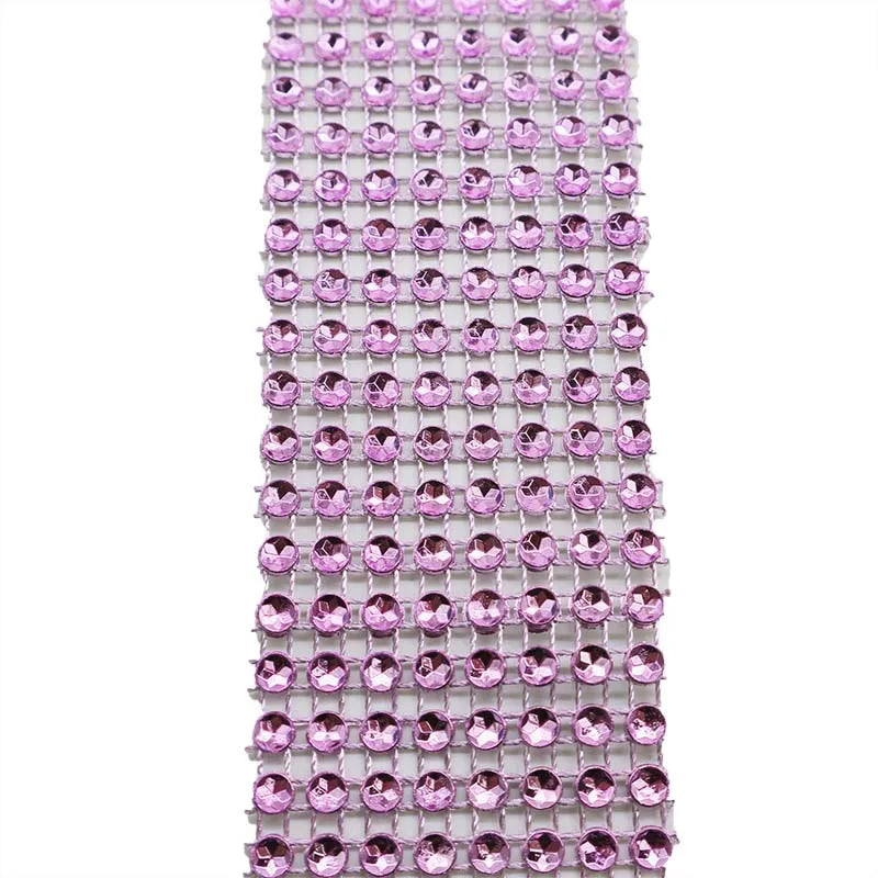 2yards 4cm Bling Diamond mesh Wrap ribbon silver Rhinestone Mesh Roll Home Party Decoration Crystal Tape Handmade Craft