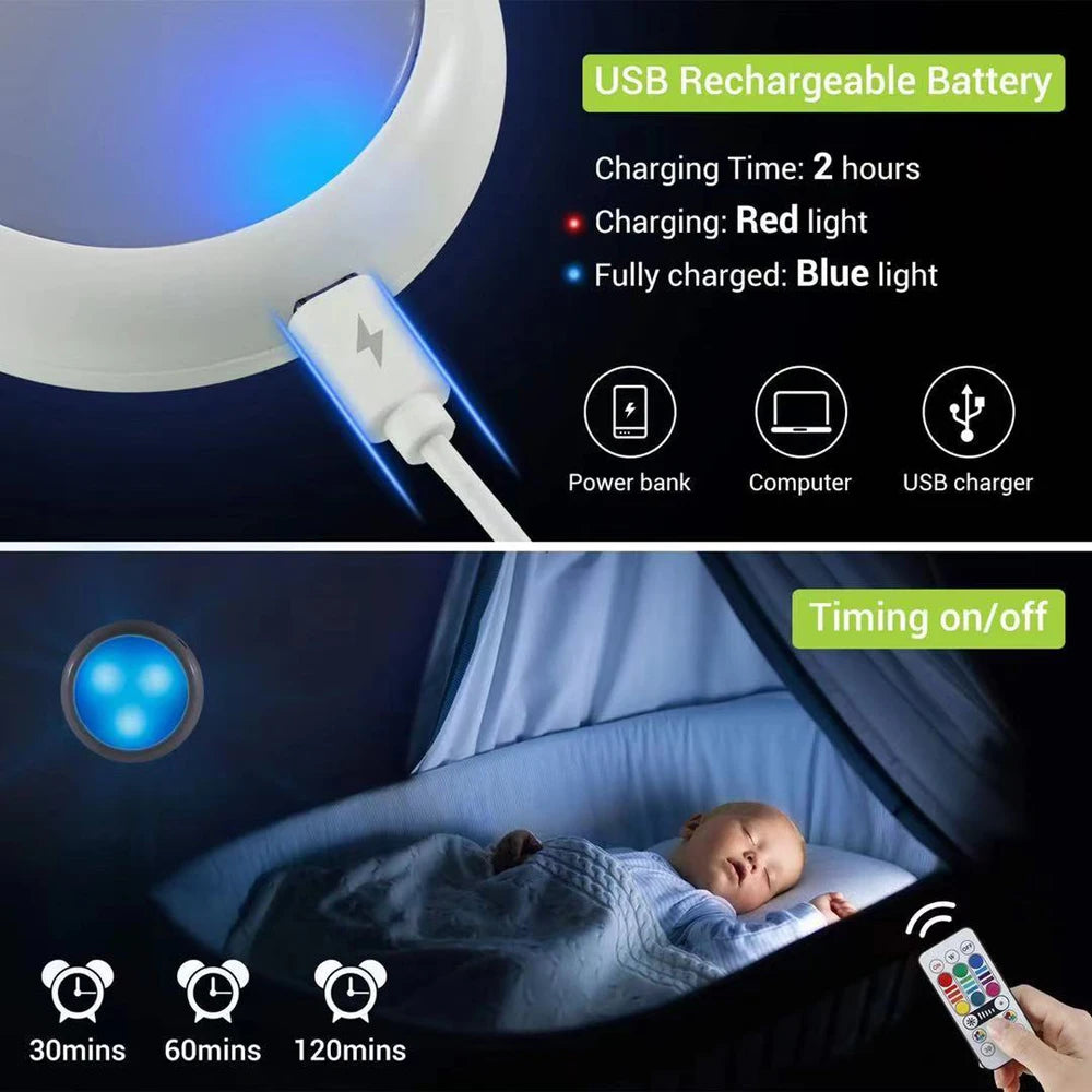 USB Rechargable RGBW LED Cabinet Light Puck Lamp 16 Colors Timmer Remote Under Shelf Kitchen Counter Lighting