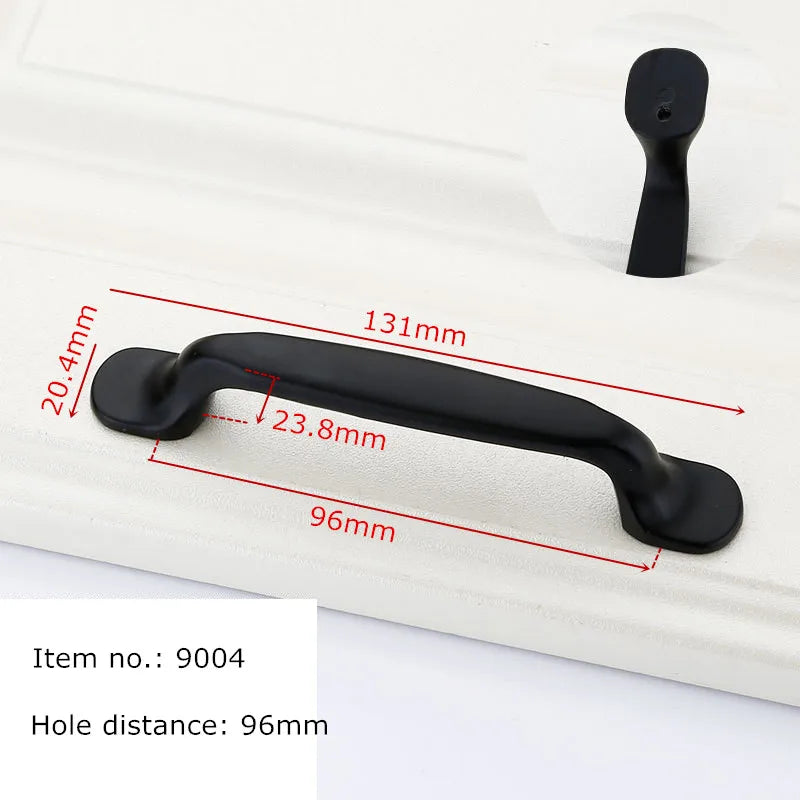 Black Handles for Furniture Cabinet Knobs and Kitchen Drawer Pulls Cupboard  Aluminium Alloy
