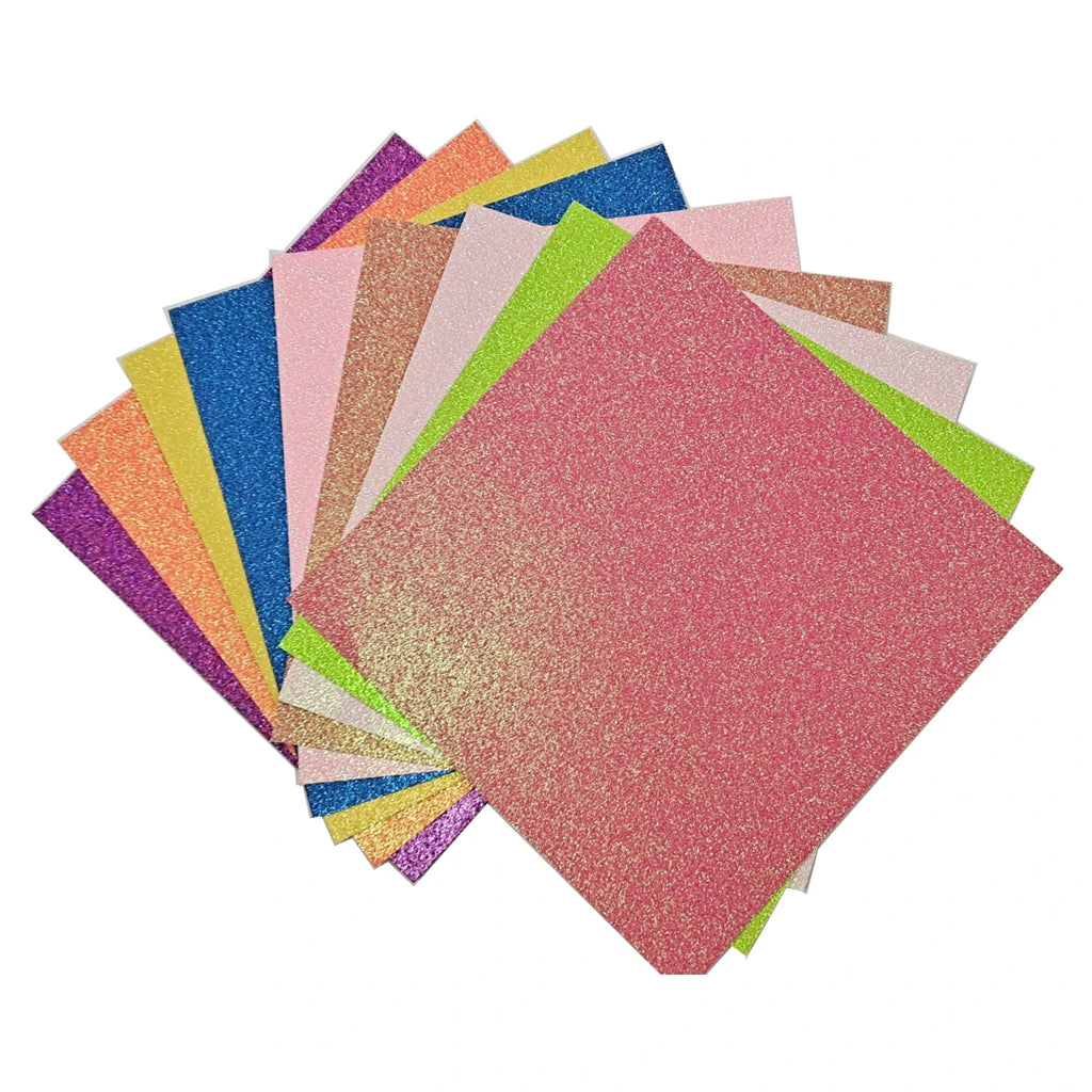15pcs Children DIY Cardboard Colorful Glitter Paper Crafts sheet Glitter Card Stock