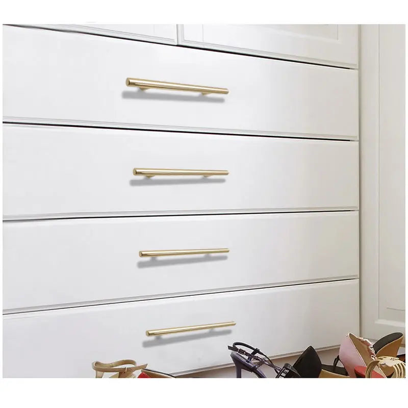 Black Golden Cupboard Handle Brushed Stainless Steel Kitchen Cabinet Door Knob Furniture Drawer Pull  Hardware Pulls  Bar Handle